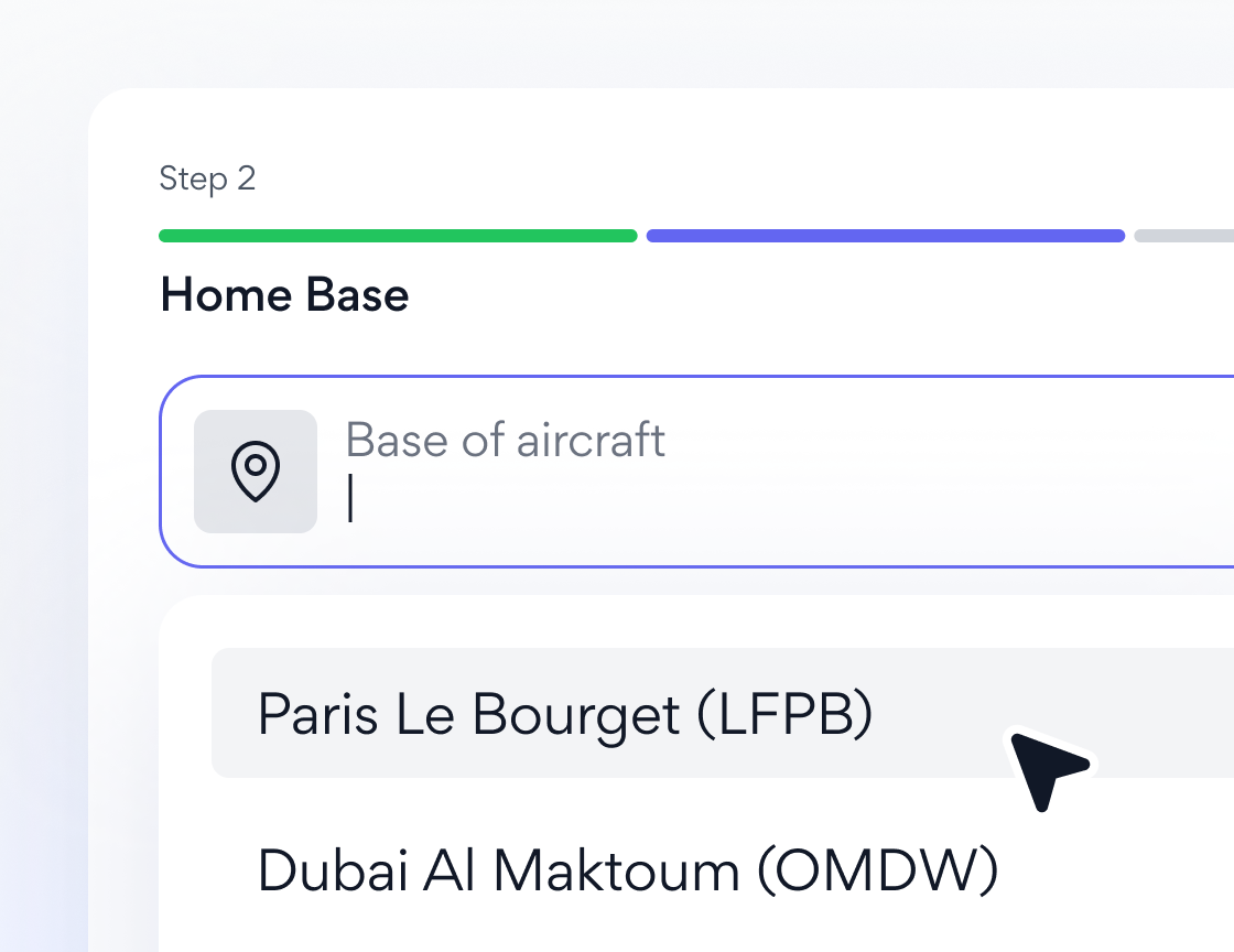 Input operational parameters