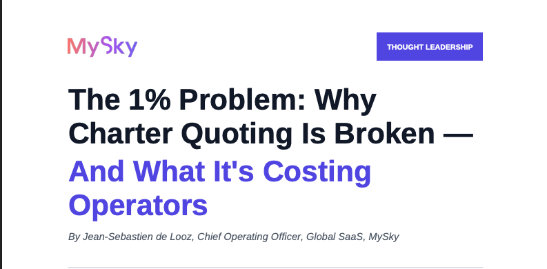 The 1% Problem: Why Charter Quoting Is Broken — And What It's Costing Operators
